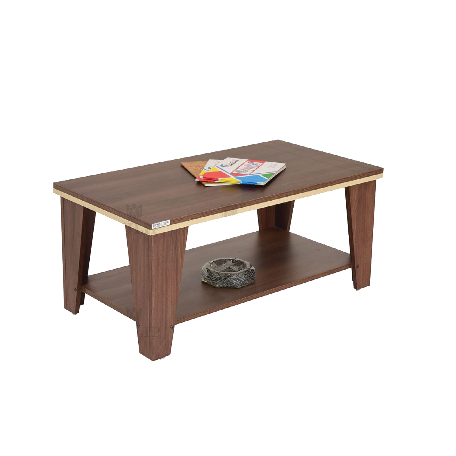 Engineered Wood Wooden Contemporary Coffee Table, Black Lotus 662T